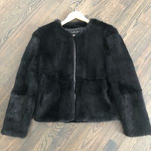 Adrienne Landau 100% real rabbit fur coat